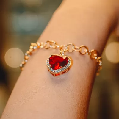 Pulseira Folheada Ouro 18k e Cristal 