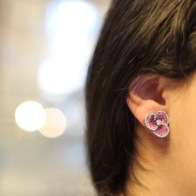 Brinco Folheado Ouro 18k e Cristal 