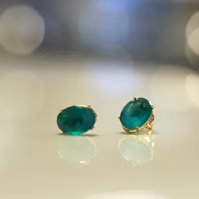 Brinco Folheado Ouro 18k e Cristal 