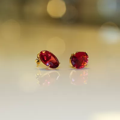 Brinco Folheado Ouro 18k e Cristal 