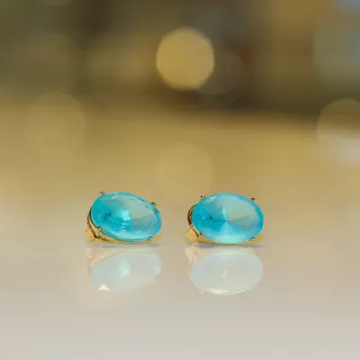 Brinco Folheado Ouro 18k e Cristal 