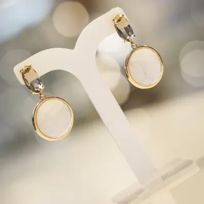 Brinco Folheado Ouro 18k e Cristal 