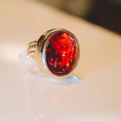 Anel Folheado Ouro 18k e Cristal 